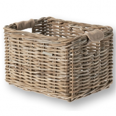 Basil Dorset rieten fietsmand grijs M